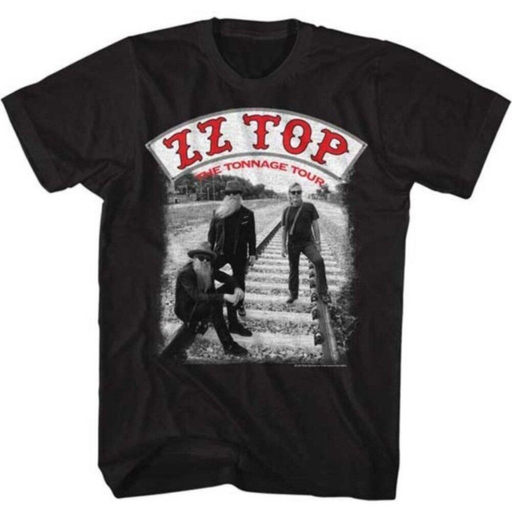 Zz Top Tonnage Tour Concert Graphic T-Shirt Texas Blues Rock Band Fan Gift Tee